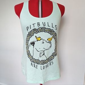Racerback Tank: Pitbulls are Lovers XL